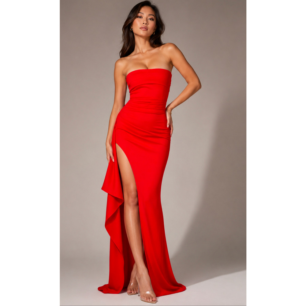 Babyboo Zafira Red Strapless Maxi Dress Size XS NWT